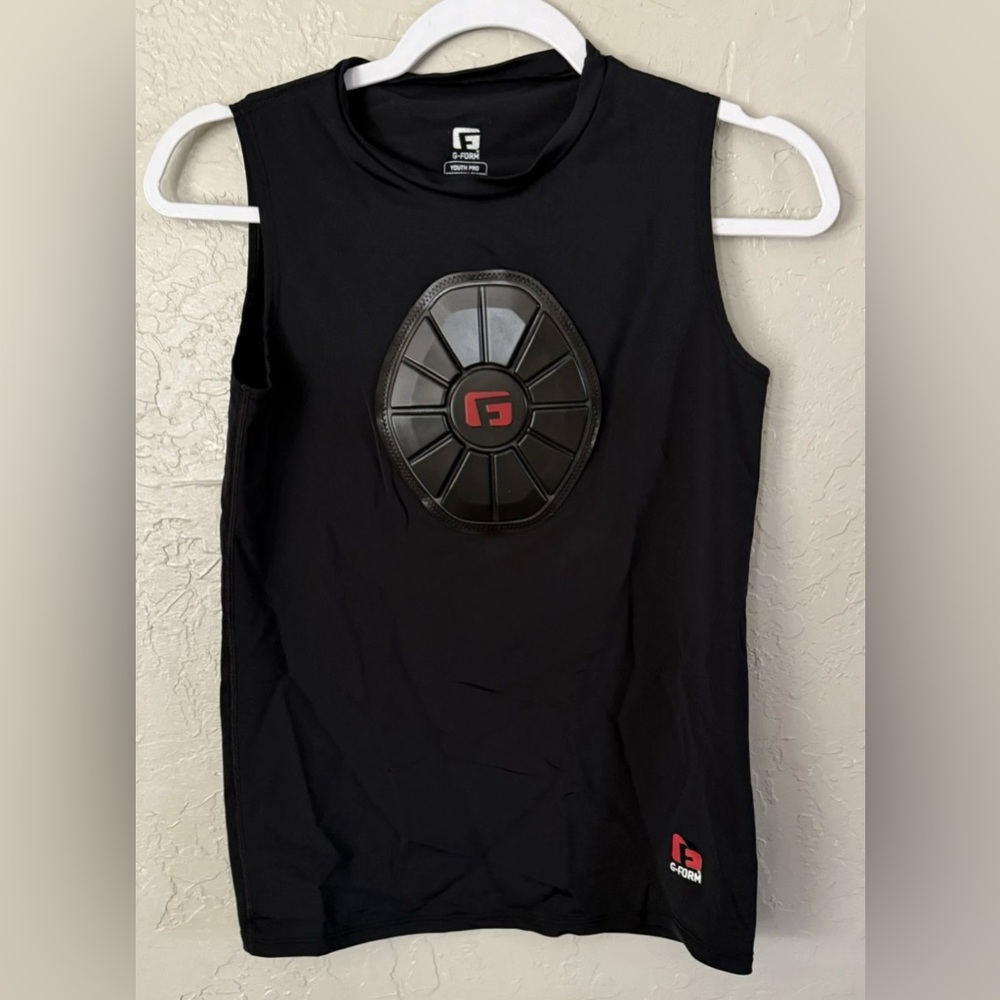 G-FORM Youth Pro Sternum Baseball Shirt  Sleeveless Black Chest Pad X-Large